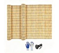 Natural Bamboo Fence Rolls 2/3/4/5/6 Feet High,Decorative Privacy Screen Reed Curtains,Divider Covering for Outdoor Wall Garden Yard Backyard Pool,with Cable Zip Ties(61x122cm(2x4ft))