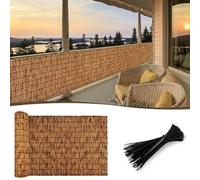 Natural Bamboo Fencing Rolls for Balcony Dec, 2ft H x 32ft L, Outdoor Privacy Wall Panel, Ideal for Patios, Gardens, and Apartments - Heavy Du Wind Resint.