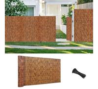 Natural Bamboo Fencing Screen - Weatherproof Decorative Privacy Fence for Backyard & Patio 2ft to 5ft Height 7ft to 49ft Length with Zip Ties - Sunshade Solution
