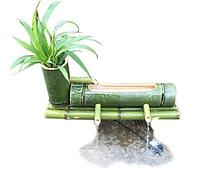 Natural Bamboo Fountain Decor35cm Water Flow Landscape Installat Perfect Arts & Crafts for Garden Home Det Tranquil Outdoor Water Feature