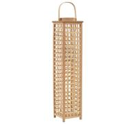 Natural Bamboo Hanging Candle Lantern Holder with Glass, 19.5x19.5x84 cm