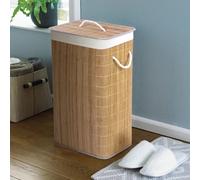 COUNTRY CLUB 124024869 Bamboo Natural Eco-Friendly Hamper Laundry Basket with Lid, 40cmx30cmx60cm