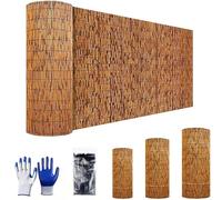 Natural Bamboo Poles, Outdoor Balcony Railing, Garden Fence, Modern Wall Decor, Waterproof Bamboo Divider, Rustic Garden (H140xL300cm)