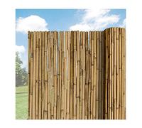Natural Bamboo Privacy Fence Panels Eco Friendly 1.4 2.4cm Thick Weatherproof Garden Screen with Galvanized Wire for Indoor/Outdoor Use 0.9x1.8m Perfect for Terrace & Backyard.