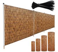 Natural Bamboo Privacy Fence Roll 4x26ft - UV Protection Waterproof Garden Screening for Patios Villas & Outdoor Spaces - 122x800CM Sun Shade Fencing