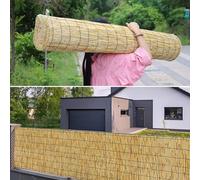 Natural Bamboo Privacy Fence Roll - 5x16.4ft Outdoor Decorative Screen for Patio, Garden, Restaurant & Hotel - Brown Fencing Solution
