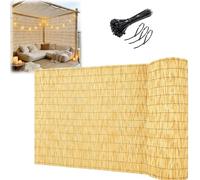 Natural Bamboo Privacy Fence Roll - UV Protected Outdoor Garden Screen Panel 50-180cm Wind Block Sun Divider for Balcony & Patio with Zip Ties (H130xL800cm)