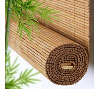 Natural Bamboo Roller Blind,Bamboo Blinds,Roman Roller Shades For Window/Door/Patio,Ceiling or Wall Installation,Light-Transmissive,Non-Transparent,All Installation Parts Included (110x160cm/43x63in)