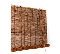 Natural Bamboo Roller Blinds - Breathable Roman Shades for Windows Gardens Balconies & Patios Adjustable Width 40-160cm Ideal for Garage & Home (W160xH200cm)