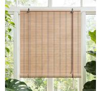 Natural Bamboo Roller Blinds Green 180 120 100 90 110 70 170 160 130 85 80 150cm Wide Retro Bamboo Blinds For Windows Patio Bamboo Roll Up Shades Outdoor With Lift Privacy(Dark)