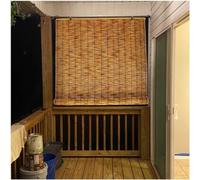 Natural Bamboo Roller Blinds - Hand-Woven RetroCurtains for Windows & Doors Sun Shade Decor for Balcony & Patio (150x180cm)