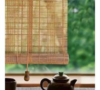 Natural Bamboo Roller Blinds,Indoor Bamboo Blinds,Outdoor Sun Shades,50% Light Filtering Roll Up Shades,Roman Blinds for Windows,With Lifter,Partition Decorative Curtains,W×H-60x91cm/23.5x35.8in