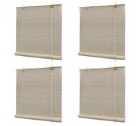 Natural Bamboo Roller Blinds Roman Blackout Blind Blackout Roller Shade vidaXL