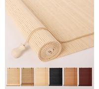 Natural Bamboo Roller e Retro Window Privacy & Sunlight Protect Side Pull Design for Patio Garden Door & Size: 110cm x 160cm