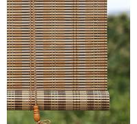 Natural Bamboo Roller Shade Outdoor Thermal Insulation Customizable Roman Bamboo for Windows & Doors (43x110 in / 110x280 cm) EcoFriendly Privacy Solution