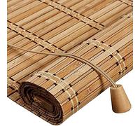 Natural Bamboo Roller Shades Opaque Roman Blinds for Windows & Doors EcoFriendly & Breathable Privacy Curtains Size: 130cm x 150cm Perfect for Home Decor