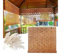 Natural Bamboo RollUp Blinds Brown Privacy Curtains Sunshade Window Treatments for Home & Office Adjustable Widths 50150cm Stylish & EcoFriendly (140x250cm)