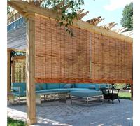 Natural Bamboo RollUp ge Shades UV & Dust Resistant Indoor/Outdoor Use Adjustable 50150cm Perfect for Privacy & Sun Protection (100x250cm)