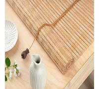 Natural Bamboo Shade Retro Curtain Shading Bamboo Roller Blinds,Vertical Blackout Blinds for Outdoor Pavilion Balcony Office with Fittings