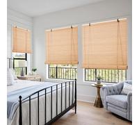 Natural Bamboo Shades for Windows Sun Protection Bamboo Roll up Blinds Outdoor Privacy Roman Roller Blinds with Lift Hand Weave Window Dressing For Indoor/Outdoor/Garden/Patio/Terrace