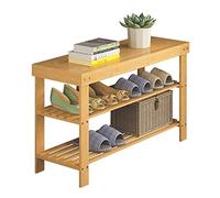 Natural Bamboo Shoe Rack - 2-Tier Vertical Storage nizer for 6 Pairs of Shoes, Stylish & Space-Saving Design (80cm Width) - Durable & Eco-Friendly Solution