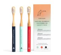 Natural Bamboo Toothbrush for Kids | Extra Soft Bristle Toothbrush | 100% Plant-Based | Reusable Handle, Replaceable Brush Head | Eco-Friendly, Zero Plastic (Red)