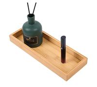 Natural Bamboo Vanity Tray, Sink Tray, Smooth and Thick Wooden Tray for Toilet Tank and Bathroom Counter Top, Kitchen Decor Wood Holder and SPA Home, 11.5x4.4x1.2 inches