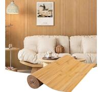 Natural Bamboo Wall Panel/Bamboo Wainscoting Roll, Natural Wood Paneling for Interior Wall Decor Pole Wrap for Kitchen Island, Living Room, Office, 94.5 x 15.7 Inches (Carbonized)
