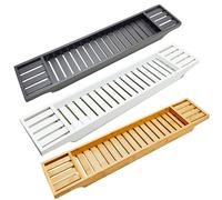 (Natural) Bamboo Wood Bath Tub Rack Bathroom Shelf Tidy Tray Storage Caddy Organiser Relax