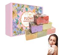 Natural Bar Soap Set, 6pcs Moisturizing Flower Soap Bar Gift Set For Body Face Christmas Thanksgiving Mother's Birthday Hand Day