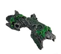 Natural Bark Resin Aquarium Hideout 14.6cm Black(Half of the bark)