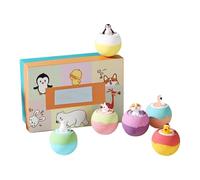 Natural Bath Balls, 6 Pieces Shower Tablets with Lasting Scent, Handmade Bath Bombs with Bubbles and Animal | for Relaxing Wellness Summer Self-Care Gift Birthday and