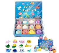 Natural Bath Bombs for Kids with Mega Bubbles & Surprise Inside, 12-Pack Organic, Gentle & Kid Fizzies Kids Bath Bombs with Surprise Spring Toys Inside, Rich Bubbles, Easter Gift for Kid (1PC)