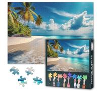 Natural Beach Scenery - Jigsaw Puzzles 1000 Pieces for Adults - Seagull - 1000 Piece Puzzle for Adults Waves Puzzle Vibrant Nighttime Artwork 20x27inch