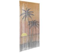 Natural Beaded Bamboo Patterned Fly Insect Screen Door Curtain
