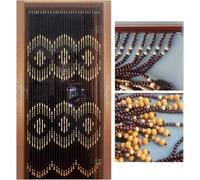 Natural Beads Natural Solid Wood Bead Indoor and Outdoor Partition Decoration Ventilation and Dust Protection Customisable Bead Curtain(31 strands-75x192cm)