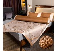Natural Bed Cooler Mat, Rattan Mat Bed, Summer Sleeping Mat, Breathable Rattan Cooling Mattress, Comfortable Cool Mat for Human, Natural Material No Leg Hair Caught (150 * 200cm,Double-Sided Rattan)