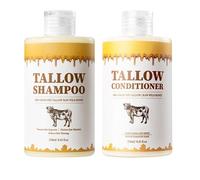 Natural beef tallow shampoo and conditioner set, moisturising and nourishing care for frizzy hair, suitable for all hair types (A+B)