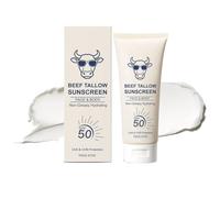 Natural Beef Tallow Sunscreen Spf 50+, Beef Tallow Sunscreen Spf 50+, With 100% Grass Fed Tallow And Zinc Oxide - Deep Hydration & Non-Greasy Formula, Non-Greasy Sunblock for Outdoor & Beach (1Pc)