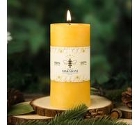 Natural Beeswax Pillar Candles,100% Pure Beeswax Candles-95 Hours Long Burning,Unscented Bees Wax Candles for Home,Prayer,Emergency,Dripless Smokeless Organic Pillar Candles Bluk-2.8x6in-1pack