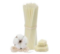 Natural Beeswax Ritual Candles - Pack of 20 - 16cm - 7 Colours to Choose From - Ideal for Rituals & Meditation (White)