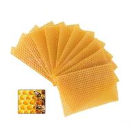 Natural Beeswax Sheets for Candle Making, Pure Wax Foundation for Bee Frames 133x90mm, DIY Strips for Beekeeping & Hand Rolled Candles (10/30 Pack)(10pcs)
