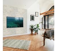 NOVECRAFTO Natural Stone Effect 3D Wall Panelling Kit of 18 pcs, PVC Wall Panel Size 37.59x18.8 in (95.5x48 cm) Covering 22.18 ft² (2.06 m²) for Kitchen, Bathroom, Living Room, DIY Natural Stone Beige