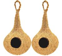 Natural bhaya Bird nest for Cages and breeding for All Medium,Small Birds with self adheshive Hanging Hooks Pack of 2