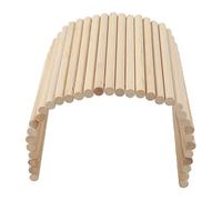 Natural Birch Wood Bendable Hut, Wooden Ladder Bridge with Cozy Tunnel for Small Pets Hamsters Rabbits Guinea Pigs Chinchillas (20 * 30CM)