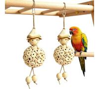 Natural Bird Chew Toys - Parakeet Beak Grinding Stone Toy Set, Crafted From 100% Organic Sun Dried Applewood Branches, Trims Small Hooks Safely Without Dangerous Splintering Hazards, Pr