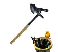 Natural Bird Perches, Clip Perch for Inseparable, Parakeet Hanger with Trash Bin, for Pet Owners, Trainers, Shelters, Zoos, Aviaries, Salon, Macaws, Conuros