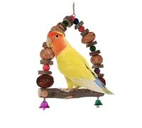 Natural Bird Perches, Wooden Bird Cage Perches - Play Accessories with Rattan Broom for Indoor Outdoor Window and Education