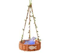 Natural Bird Rope Net Parrot Swing Hammock For Birds Parrot Ladder | Parakeet Hammock | Imitation Rattan Vintage Hand-Woven Breathable Easy To Clean For Cockatiel Canary Indoor Outdoor Climbing Foragi