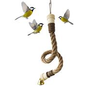 Natural Bird Rope Perch Swing - Flexible Climbing Toy For Parrots, Budgies, Cockatiels, Conures | Durable Cotton Rope Cage Accessory | Promotes Physical Activity & Mental Stimulation | Easy To Install